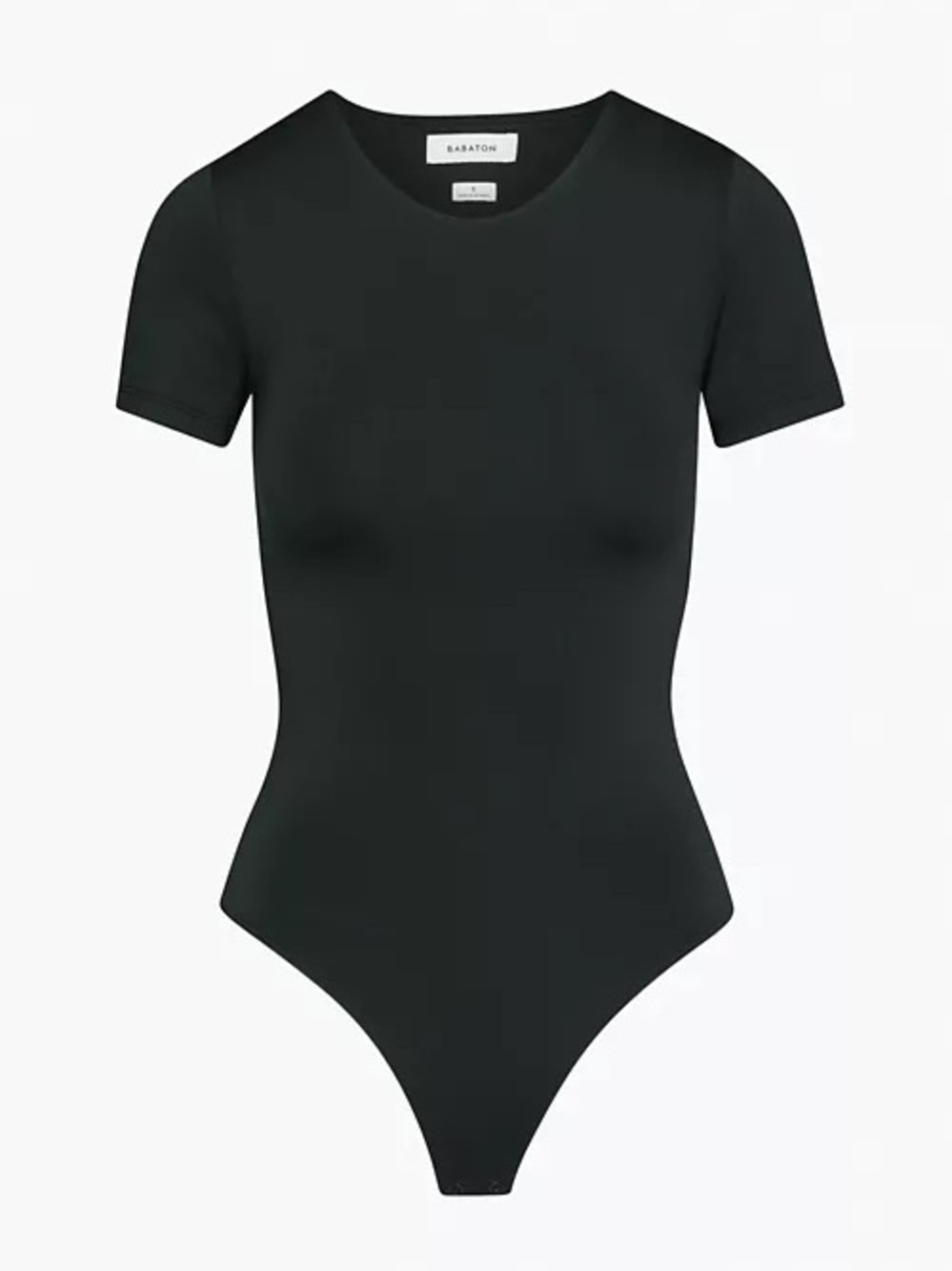 Babaton Black Short Sleeve Crew-Neck Bodysuit